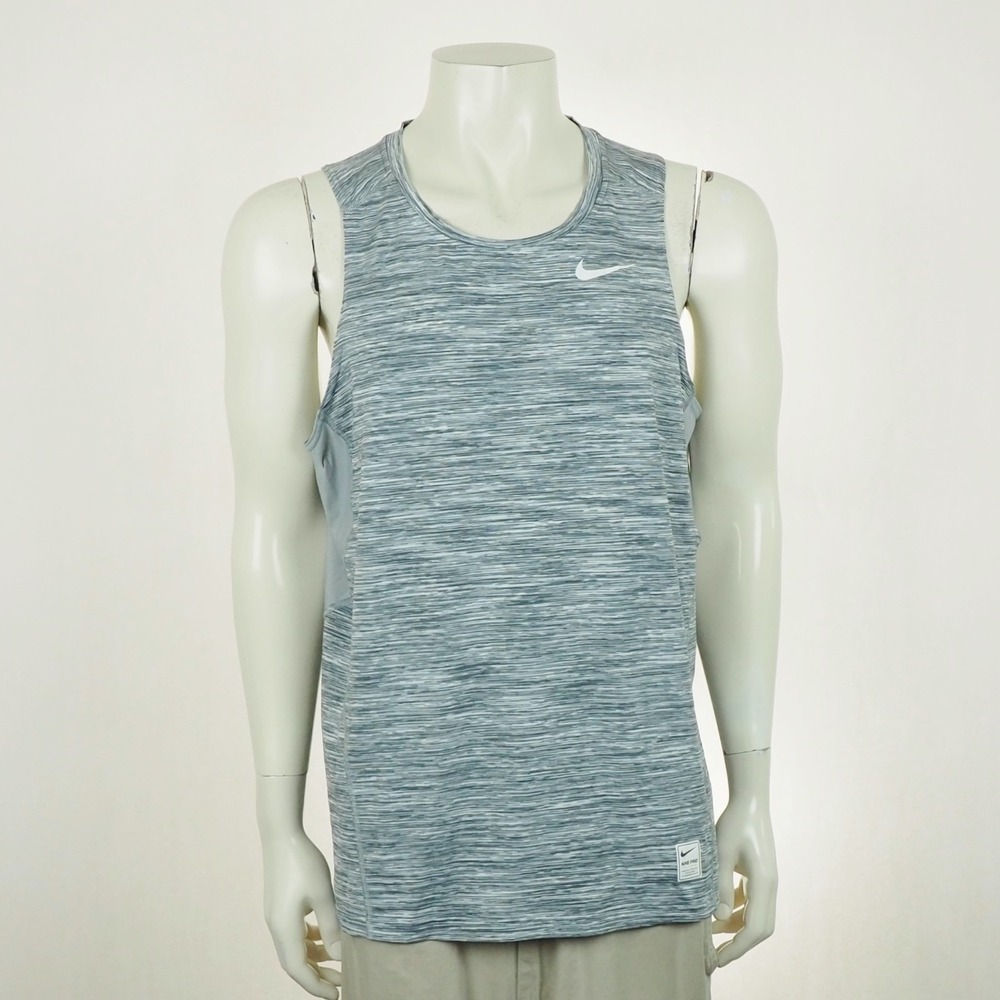 Nike Pro Hypercool Fitted Tank Top Shirt Mens XL Gray Space Dye Dri-Fit Training